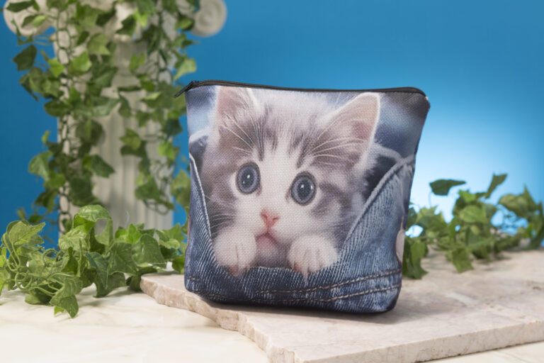 愛らしい子猫の小物ポーチ